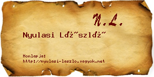 Nyulasi László névjegykártya